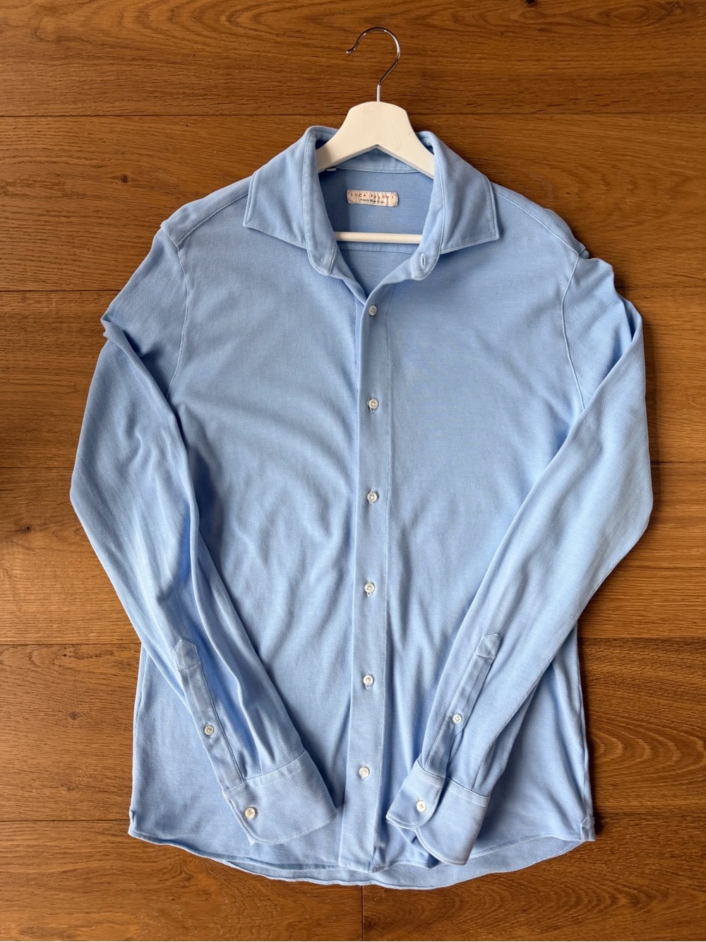 Luca Faloni Shirt Men 39 15.5 Blue Dress Shirt Italy Old Money 100% Cotton